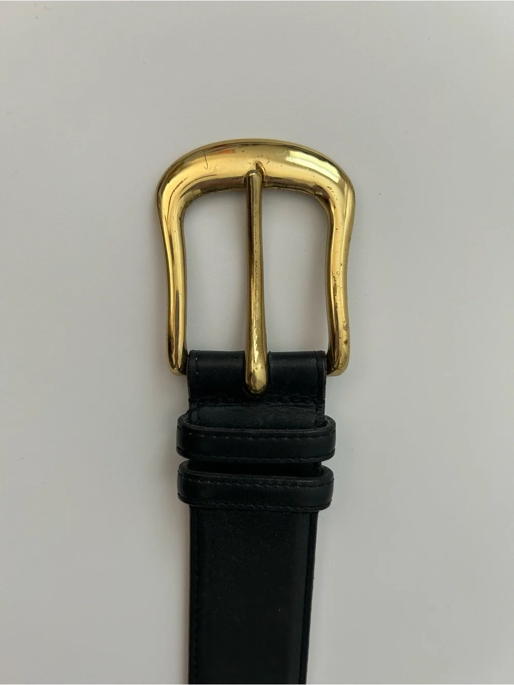 Vintage Coach Leather Belt #8200 English Calfskin Solid Brass USA Black Classic